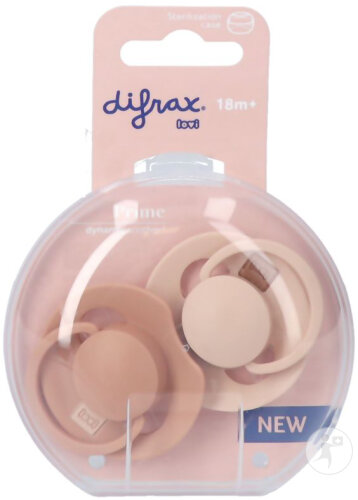 Difrax Prime Dynamic Schnuller 18 Monate+ Nude/Blush 2 Stück
