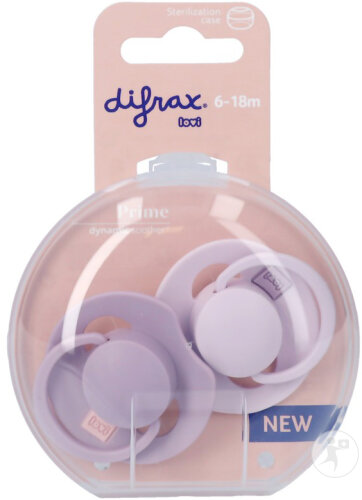 Difrax Prime Dynamic Schnuller 6-18 Monate Lilac/Violet 2 Stück