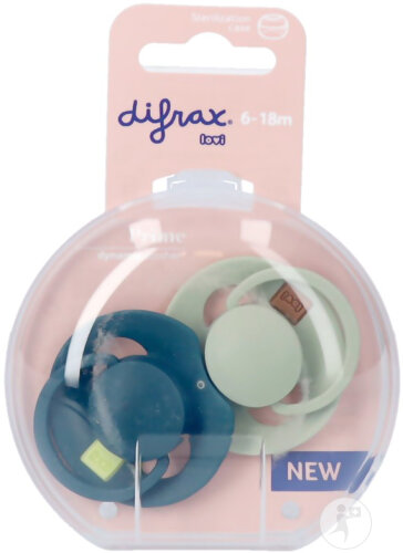 Difrax Prime Dynamic Schnuller 6-18 Monate Pistachio/Grün 2 Stück