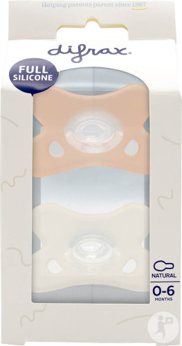 Difrax Silikon-Schnuller 0-6 Monate Blossom/White 2 Stück