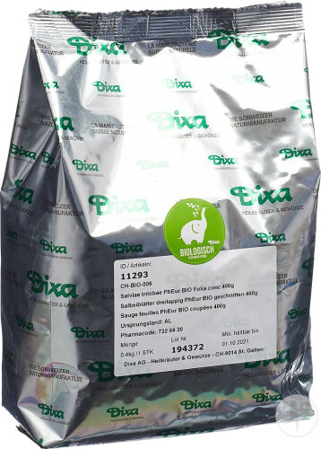 Dixa Salbeiblätter Dreilappig PhEur Geschnitten Beutel 400g
