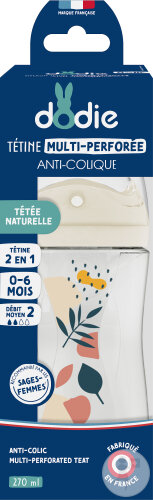 Dodie Babyflasche Nature Terracotta 0-6 Monate Debit 2 270ml 1 Stück