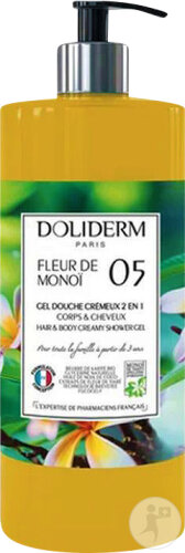 Doliderm Duschgel 2in1 Körper Und Haare Monoi Blume 05 Pumpflasche 1l
