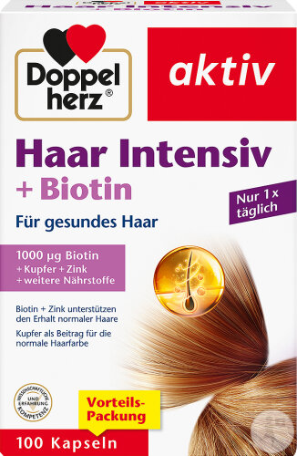 Doppelherz Aktiv Haare Intensiv + Biotin Kapseln 100 Stück