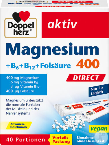 Doppelherz Aktiv Magnesium 400 Direkt Granulat 40 Stück