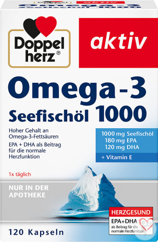 Doppelherz Aktiv Omega-3 Fischöl 1000 Kapseln 120 Stück