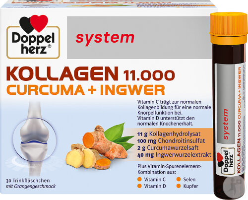 Doppelherz System Kollagen 11.000 Curcuma + Ingwer Traube 30x25 ml