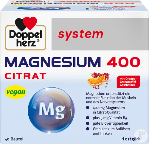 Doppelherz System Magnesium 400 Citrat Granulat 40 Beutel