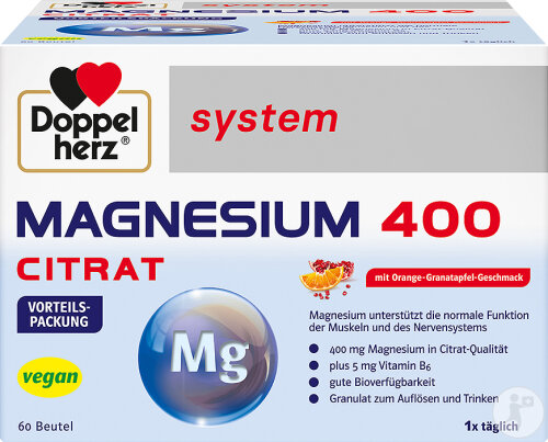 Doppelherz System Magnesium 400 Citrat Granulat 60 Beutel