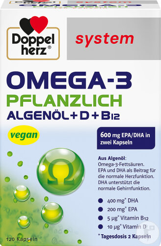 Doppelherz System Omega-3 Pflanzlich Kapseln 120 Stück