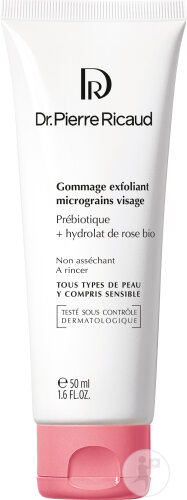 Dr. Pierre Ricaud Mikrokörniges Peeling Für Das Gesicht Prebiotisch + Bio-Rosenhydrolat 50ml