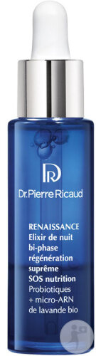 Dr Pierre Ricaud Regenerierendes Nacht-Elixier SOS-Aufbaupflege Probiotika + MikroRNA aus Bio-Lavend