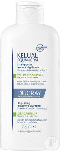 Ducray Kelual Squanorm Reguliertes Anti-Schuppen Shampoo Fettige Schuppen 200ml