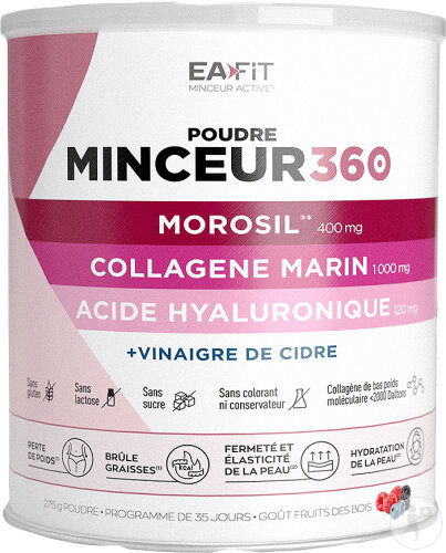 Eafit Schlankheit 360 Pulver Morosil + Meereskollagen + Hyaluronsäure Himbeergeschmack 275g