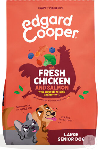 Edgard & Cooper Kroketten Für Große Senioren Hunde Frisches Huhn & Lachs 12kg
