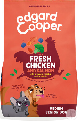 Edgard & Cooper Kroketten Für Mittelgroße Senioren Hunde Frisches Huhn & Lachs 2,5kg