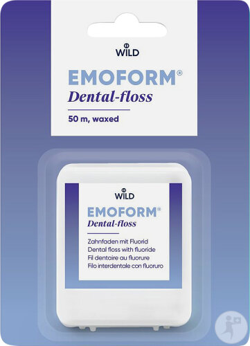 Emoform Dental-Floss Gewachster Zahnfaden Mit Fluorid 50m 1 Stück