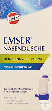 Emser Nasendusche 1 Stück + Nasenspülsalz 4 Beutel 