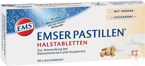 Emser Pastillen Zuckerfrei Mit Ingwer 30 Stück