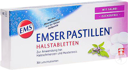 Emser Pastillen Zuckerfrei Mit Salbei 30 Stück