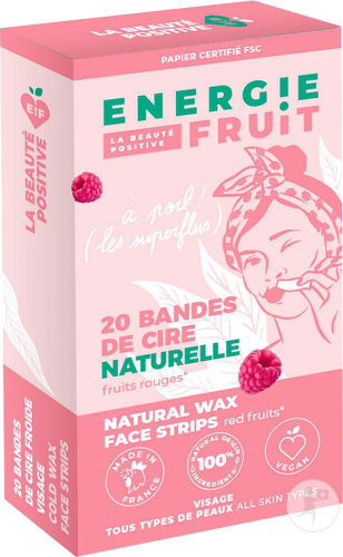 Energie Fruit Natürliche Wachs-Gesichtsstreifen Rote Früchte 20 Stück