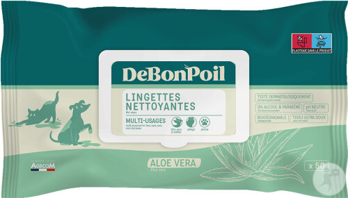 DeBonPoil Aloe Vera Feuchttücher Hunde Und Katzen 50 Stück