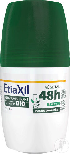 Etiaxil Anti-Transpirant Vegetal 48h Grüner Tee Empfindliche Haut Bio Roll-On 50ml