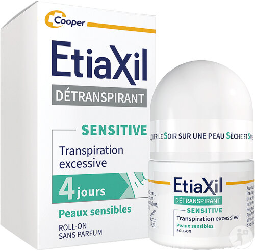 Etiaxil Detranspirant Sensitive Deodorant Übermäßiges Schwitzen Empfindliche Haut Roll-On 15ml