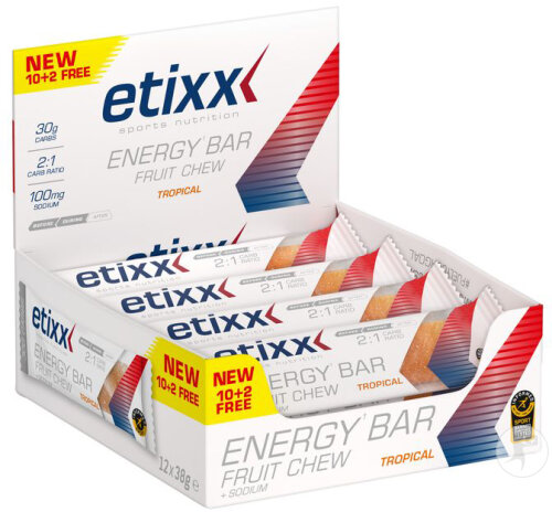 Etixx Energy Bar Fruit Chew Tropical 12x38g