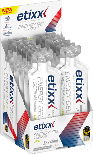 Etixx Energy Gel + Natrium Limette 12x40ml