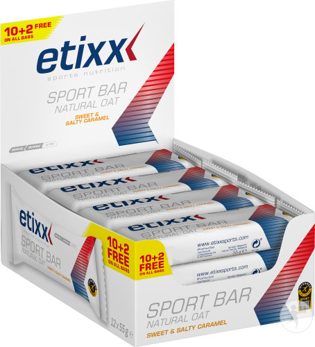 Etixx Performance Natürlicher Hafer Sport Riegel Süß & Salzig Karamell 12x55g