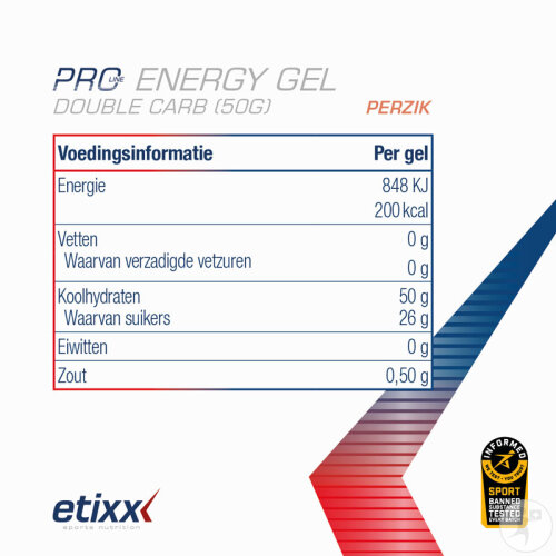 Etixx Pro Line Energy Gel Double Carb Energie-Gel Pfirsich 12x60ml-6