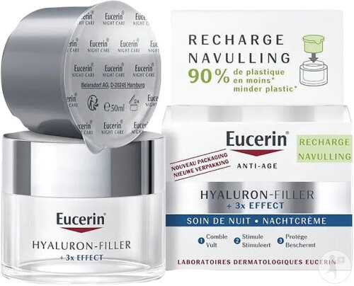 Eucerin Hyaluron-Filler + 3x Effect Straffende Nachtpflege Nachfüllkapsel 50ml