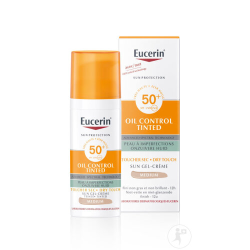 Eucerin Sun Oil Control Tinted Dry Touch Sonnenschutz Gel-Creme Getönt SPF50+ Mittel 50ml-2