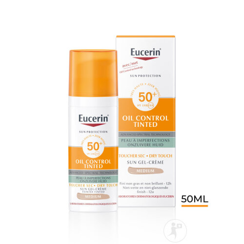 Eucerin Sun Oil Control Tinted Dry Touch Sonnenschutz Gel-Creme Getönt SPF50+ Mittel 50ml-3