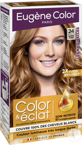Eugène Color Color Et Eclat Les Naturelles Permanente Haarfarbe 24 Goldenes Blond 1 Kit