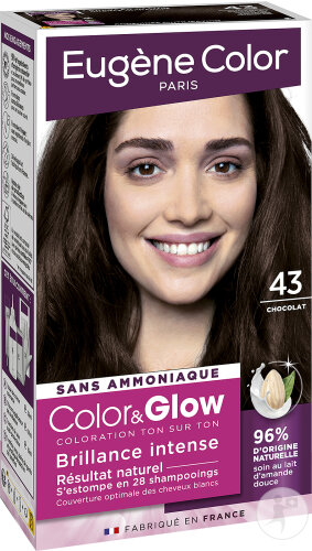 Eugène Color Color&Glow Ton-In-Ton-Haarfarbe Intensiver Glanz N°43 Schokolade 1 Kit