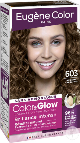 Eugène Color Color&Glow Ton-In-Ton-Haarfarbe Intensiver Glanz N°603 Knackige Haselnuss 1 Kit