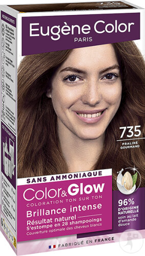Eugène Color Color&Glow Ton-In-Ton-Haarfarbe Intensiver Glanz N°735 Genussvolle Praline 1 Kit