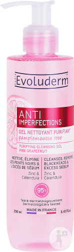Evoluderm Klärendes Reinigungsgel Gegen Hautunreinheiten Rosa Grapefruit Pumpflasche 250ml