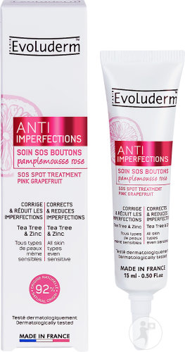 Evoluderm Anti-Imperfections SOS-Pflege Für Pickel Mit Pink Grapefruit Kanüle Tube 15ml