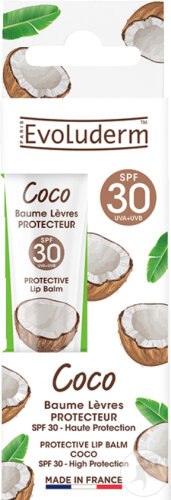 Evoluderm Schützender Lippenbalsam SPF30 Kokos 15ml