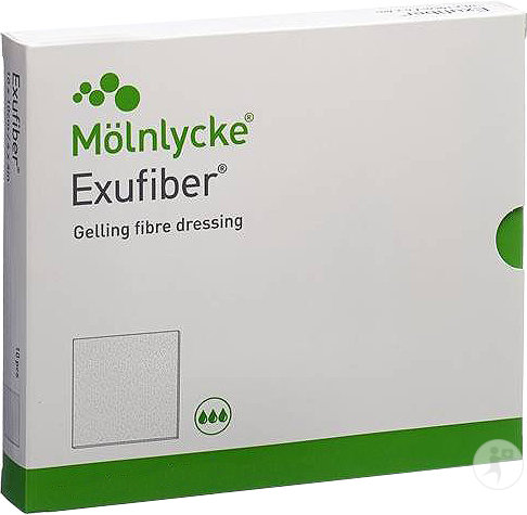 Exufiber Gelling Fibre Dressing 5x5cm 10 Stück