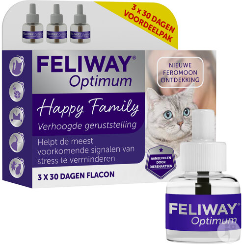 Feliway Optimum Happy Family Nachfüllung Für Diffusor Fläschchen 3x48ml