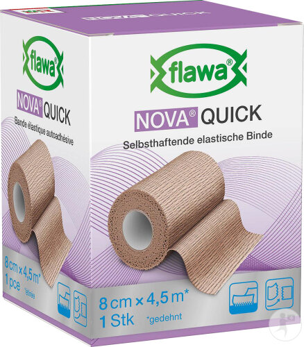 Flawa Nova Quick Selbsthaftende Elastische Binde 8cmx4,5m Stück 1