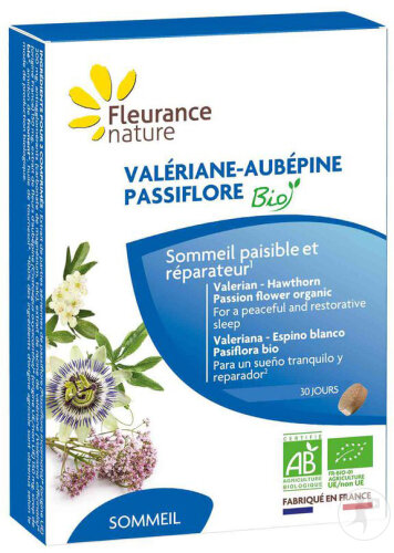 Fleurance Nature Baldrian Weißdorn Passionsblume Bio 60 Tabletten