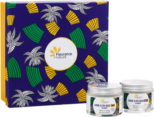 Fleurance Nature Geschenkset Karité Gesicht Tagescreme Tiegel 50ml + Nachtcreme Tiegel 50ml