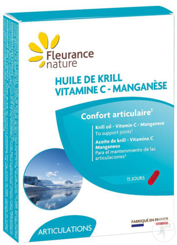 Fleurance Nature Krillöl Vitamin C Mangan 15 Kapseln