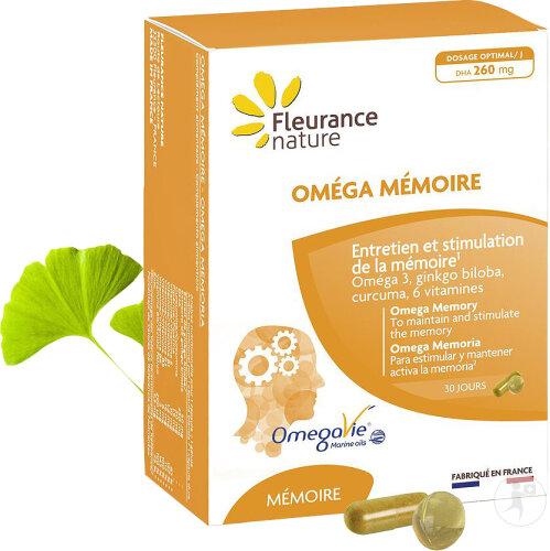 Fleurance Nature Omega Gedächtnis 30 Kapseln + 30 Kapseln