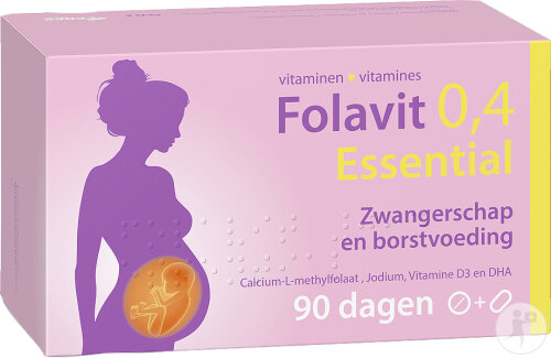 Folavit 0,4 Essential Folsäure Schwangerschaft Und Stillzeit 90 Tabletten + 90 Kapseln